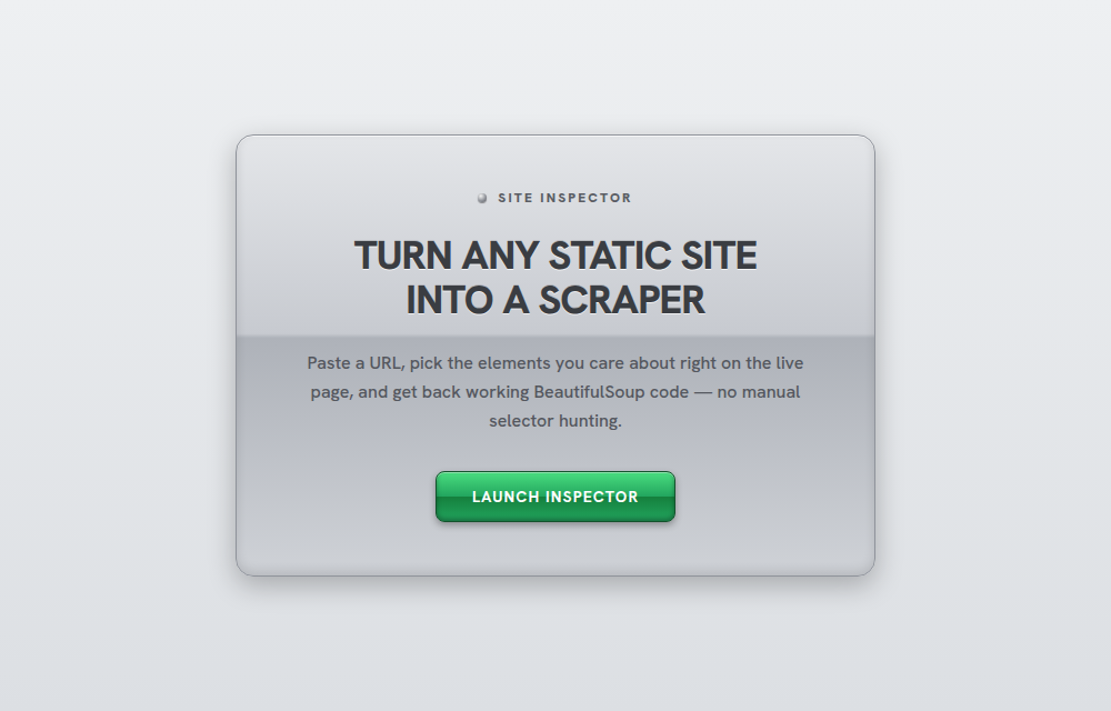 VisualBs4Scraper landing page